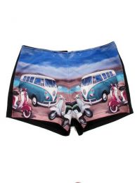 Outlet Ropa Hippie - Pantalones cortos estampados PAPO04 - Modelo Vw bus