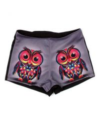 Outlet Ropa Hippie - Pantalones cortos estampados PAPO04 - Modelo Buho alone