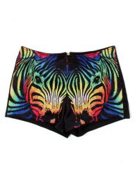 Outlet Ropa Hippie - Pantalones cortos estampados PAPO04 - Modelo Zebra multi