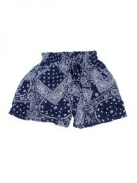 Modelo: Azul Pantalones Cortos - Pantalón hippie corto PAPO05 - Modelo Azul