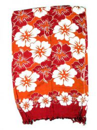 Modelo: Rojo n Pareo de flores de rayón Mod Rojo n