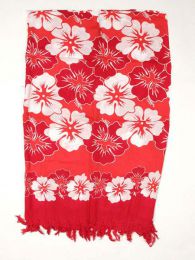 Modelo: Rojo Pareo de flores de rayón Mod Rojo