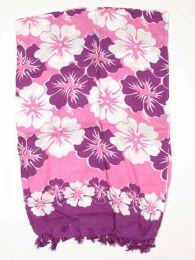 Modelo: Morado Pareo de flores de rayón Mod Morado