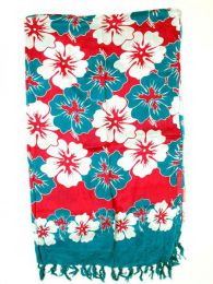 Modelo: Azul r Pareo de flores de rayón Mod Azul r