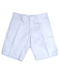 Outlet Ropa Hippie - pantalón corto bolsillos PASC01 - Modelo Blanco