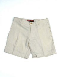 Outlet Ropa Hippie - pantalón corto pinzas PASC02 - Modelo Beige