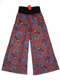 Modelo: Rojo Pantalones Hippies Harem Boho - Pantalón de pata amplia PASN27 - Modelo Rojo