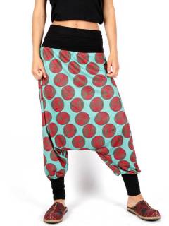 Pantalon hippie estampado espirales,  para comprar al por mayor o detalle  en la categoría de Ropa Hippie de Mujer Artesanal | ZAS. [PASN41]