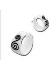 Modelo: Mod A Pendientes Hippies Etnicos - Pendientes aro en hueso tallado. PEACH - Modelo Mod A