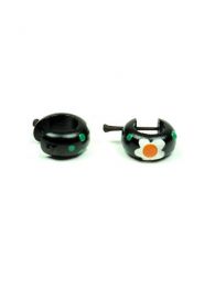Modelo: Huevo Pendientes de Madera - Pendientes de coco, decorados PECO5 - Modelo Huevo