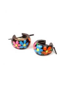 Modelo: MULTI Pendientes coco rasta flores, Mod MULTI