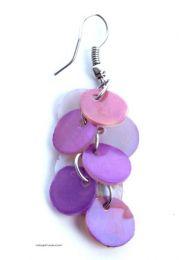 Modelo: Morado Pendientes circulos , nacar Mod Morado
