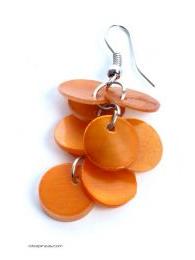 Modelo: Naranja Pendientes circulos , nacar Mod Naranja