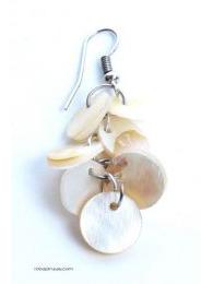 Modelo: Blanco Pendientes circulos , nacar Mod Blanco