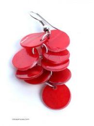 Modelo: Rojo Pendientes circulos , nacar Mod Rojo