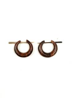 Pendientes Aro pirata de Madera  22MM [PEMA10B]. Pendientes de Madera para comprar al por mayor o detalle  en la categoría de Bisutería y Plata Hippie Artesanal | ZAS.