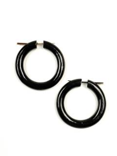 Pendientes de Madera - Pendientes de madera de Palma PEMA17G - Modelo Negro