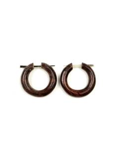 Pendientes Aro de madera de 40 mm [PEMA17P]. Pendientes de Madera para comprar al por mayor o detalle  en la categoría de Bisutería y Plata Hippie Artesanal | ZAS.