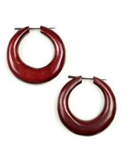Pendientes Aro Pirata de madera de 60mm,  para comprar al por mayor o detalle  en la categoría de Bisutería y Plata Hippie Artesanal | ZAS. [PEMA20]