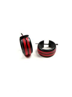 Modelo: Rojo Pendientes de Madera - Pendientes aros de madera PEMA45 - Modelo Rojo