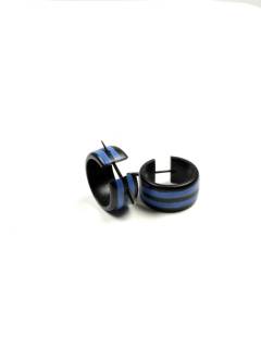 Pendientes de Madera - Pendientes aros de madera PEMA45 - Modelo Azul