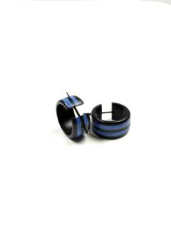 Modelo: Azul Pendientes de Madera - Pendientes aros de madera PEMA45 - Modelo Azul
