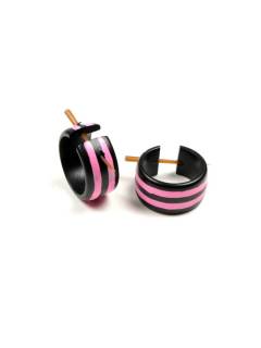 Modelo: Rosa Pendientes de Madera - Pendientes aros de madera PEMA45 - Modelo Rosa