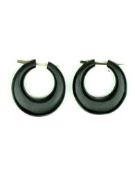 Modelo: Negro Pendientes de madera de Palma Mod Negro
