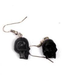 Modelo: Negro Pendientes Hippie - Etnicos - Pendientes calavera tallados PEMD11 - Modelo Negro