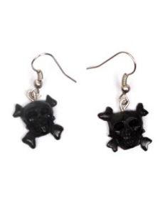 Modelo: Negro Pendientes de Madera - Pendiemntes calaveras cruz, PEMD12 - Modelo Negro
