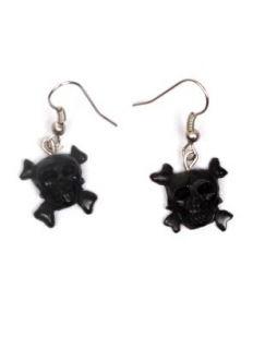 Pendientes de Madera - Pendiemntes calaveras cruz, PEMD12 - Modelo Negro