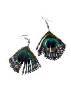 Modelo: A3 Pendientes plumas de pavo Mod A3