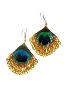 Modelo: A2 Pendientes plumas de pavo Mod A2
