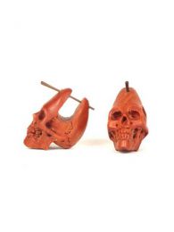 Pendientes calaveras stick. pendientes tallados con forma de calavera [PEMD29]. Pendientes de Madera para comprar al por mayor o detalle  en la categoría de Bisutería y Plata Hippie Artesanal | ZAS.