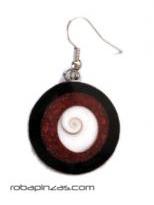 Pendientes acero inxidable con conchas -Ojo de Shiva, precio por PAR ZAS robapinzas.com | Pendientes acero inxidable con conchas -Ojo de Shiva, precio por PAR