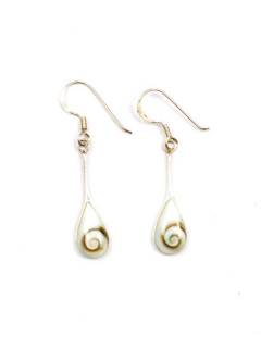 ZAS robapinzas.com | Pendientes fabricados en plata de ley 925 con Ojos de Shiva engarzados. Pendientes con colgante con forma de lágrima y ojo de shiva engarzado, enganche de plata de ley. Precio por Par