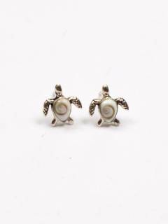 ZAS robapinzas.com | Pendientes fabricados en plata de ley 925 con Ojos de Shiva engarzados. Pendientes con colgante con forma de tortuga y ojo de shiva engarzado en el centro del cuerpo, enganche de plata de ley. Precio por Par