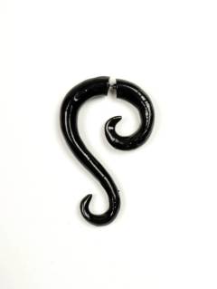 Pendientes Falso Dilatadores - Espiral larga - Falso piercing PIFL08A-C - Modelo Negro