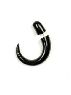 Pendientes Falso Dilatadores - Media Espiral Falso piercing PIFL08B-A - Modelo Negro