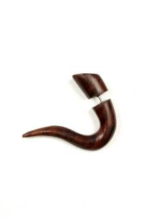 Media Espiral 2 Falso dilatador de madera [PIFL08B-B]. Pendientes Falso Dilatadores para comprar al por mayor o detalle  en la categoría de Bisutería y Plata Hippie Artesanal | ZAS.