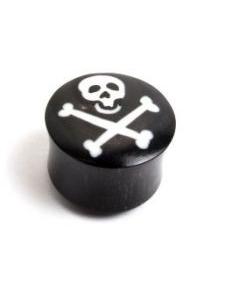 Plug cuerno y hueso calavera tallada, para comprar al por mayor o detalle.[PIPU16B]