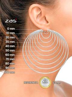 Aros y Pendientes Plata - Par de aros de plata de ley PLAR25.