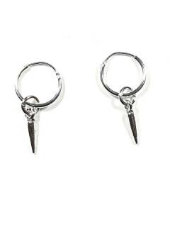 Aros de plata con colgante pincho cono, para comprar al por mayor o detalle.[PLARC03]