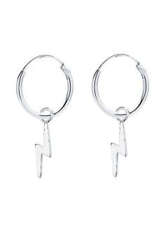 Aros de plata con colgante rayo, para comprar al por mayor o detalle.[PLARC04]