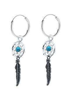 Aros de plata con colgante atrapasueños, para comprar al por mayor o detalle.[PLARC10]