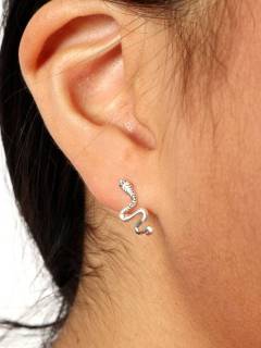 Modelo: Serpiente Aros y Pendientes Plata - Pendientes de plata de ley PLPT01-A - Modelo Serpiente