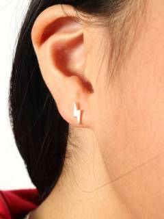Modelo: Rayo Aros y Pendientes Plata - Pendientes de plata de ley PLPT01-A - Modelo Rayo