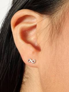 Modelo: Infinito Aros y Pendientes Plata - Pendientes de plata de ley PLPT01-A - Modelo Infinito
