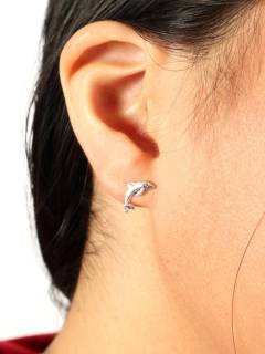 Modelo: Delfín Aros y Pendientes Plata - Pendientes de plata de ley PLPT01-B - Modelo Delfín