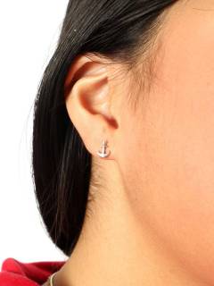 Modelo: Ancla Aros y Pendientes Plata - Pendientes de plata de ley PLPT01-B - Modelo Ancla
